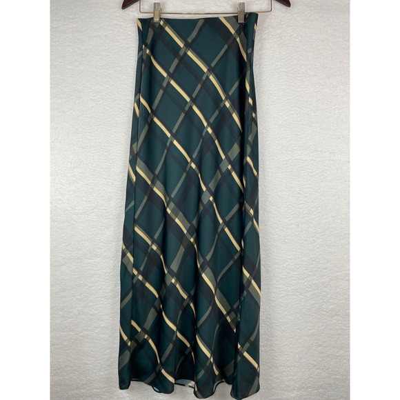 Favorite Daughter Dresses & Skirts - Favorite Daughter Green Plaid Bias Cut Maxi Skirt Size S Forest Green Tartan